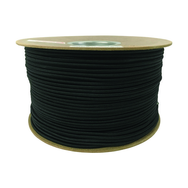 ユタカメイク タイトゴムロープドラム巻 6mm×200m ブラック PRT-32 1巻 161-3342（直送品）