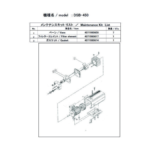 アルバック機工 ULVAC DSB-450用メンテナンスキット DSB-450 MAINTENANCEKIT 1式 148-7152（直送品）