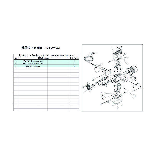 アルバック機工 ULVAC 真空ポンプ用メンテナンスキッド DTUー20用 DTU-20 MAINTENANCEKIT 1式 148-6879（直送品）