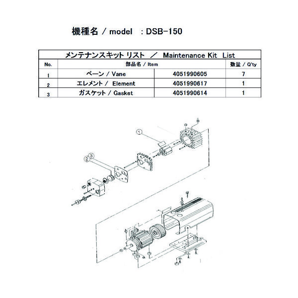 アルバック機工 ULVAC DSB-150用メンテナンスキット DSB-150 MAINTENANCEKIT 1式 148-7149（直送品）