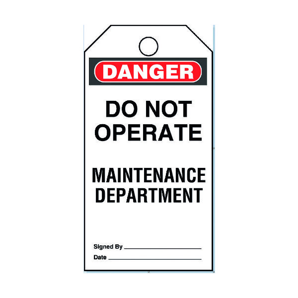 パンドウイットコーポレーション パンドウイット セーフティタグ DO NOT OPERATE PVTー44 1袋(5枚) 148-7331（直送品）