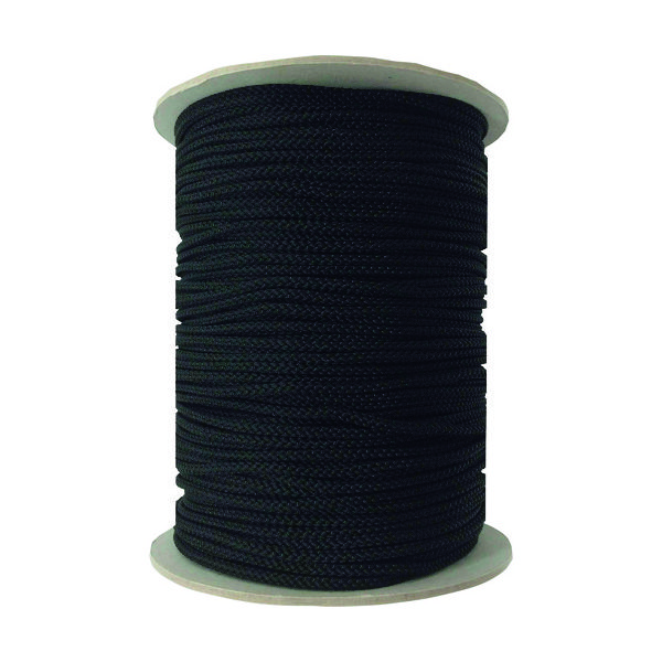 ユタカメイク 江戸打ち紐 黒 約4mm×130m PAR-8124 1巻 161-1903（直送品）