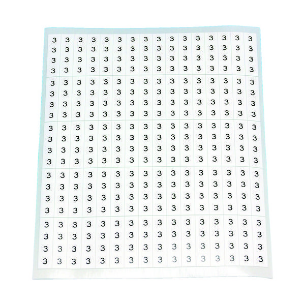 トラスコ中山 TRUSCO 【売切廃番】ケーブル用ラベル 「3」 10枚入(1シート80個) CAL-3 1組(10枚) 149-5954（直送品）