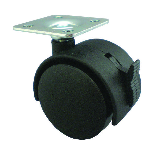 トラスコ中山 TRUSCO プレート式双輪キャスター ナイロン車輪 自在ストッパー付 Φ50 TPWS-50 1個 160-5510（直送品）