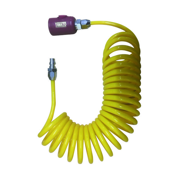 ヤマトエンジニアリング ヤマト スパイラルエアホース(ボタン式カップリング付) YCU-3BT 1本 137-4276（直送品）