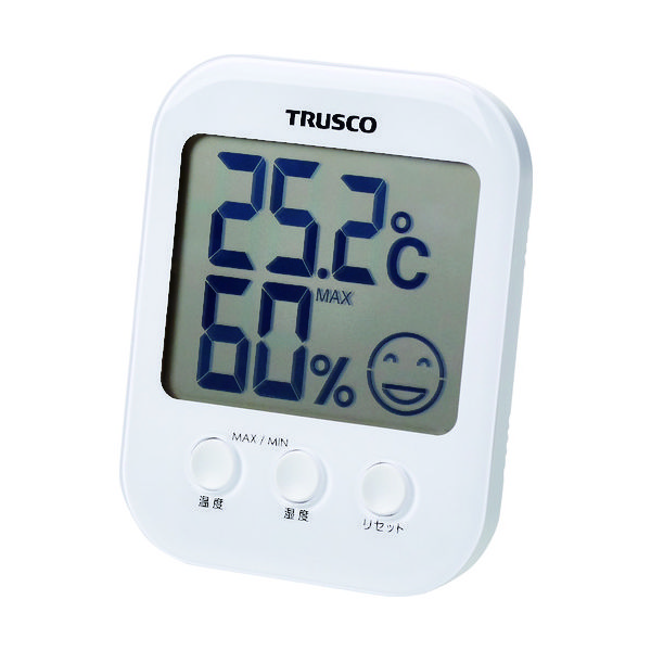 トラスコ中山 熱中症・インフルエンザ危険度お知らせ付デジタル温湿度計 TDTM-001 1個 160-6371