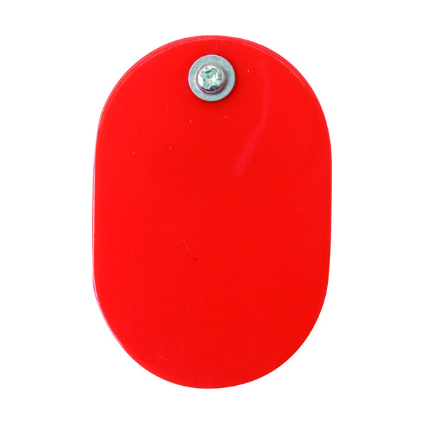 トラスコ中山 TRUSCO 【売切廃番】 クリップ付小判札 大 無地 60X40mm 5枚入 赤 THFLC-R 1パック(5個)（直送品）