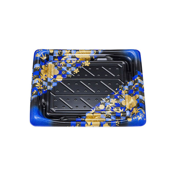 寿司容器 SFうま皿34 花雅青本体 0276934002325 600枚（50×12） シーピー化成（直送品）