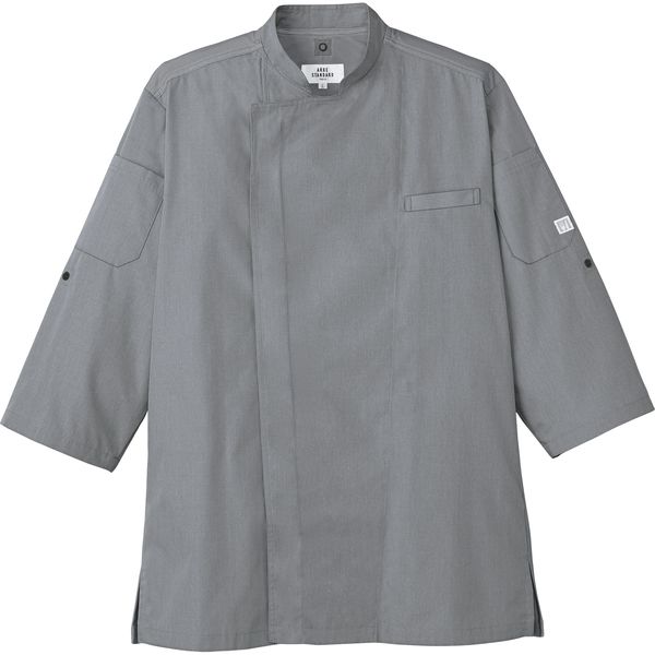 チトセ コックシャツ（七分袖） 兼用 杢グレー 3L AS-8609（取寄品）