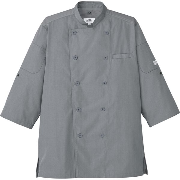 チトセ コックシャツ（七分袖） 兼用 杢グレー 3L AS-8610（取寄品）