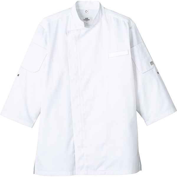 チトセ コックシャツ（七分袖） 兼用 白 S AS-8611（取寄品）