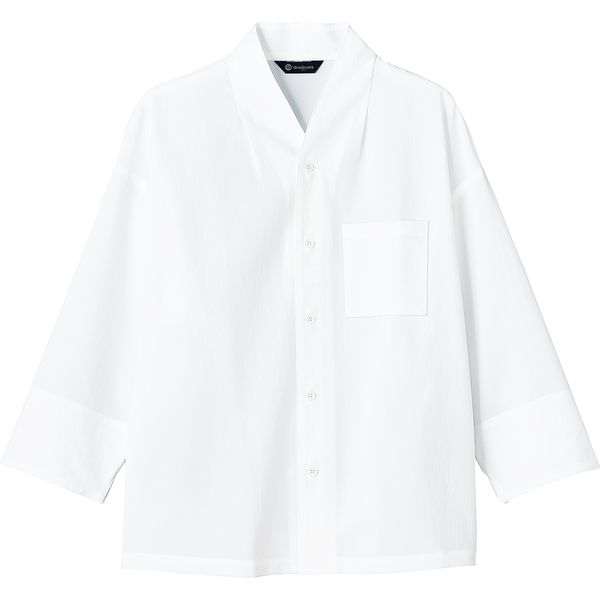チトセ 和風シャツ（八分袖） 兼用 白 LL DN-8501（取寄品）