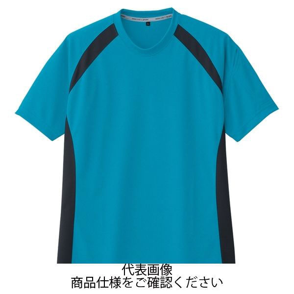 コーコス信岡（CO-COS） 吸汗速乾半袖Tシャツ ターコイズ（チャコール） M AS-627-16-M 1セット（5枚）（わけあり品）