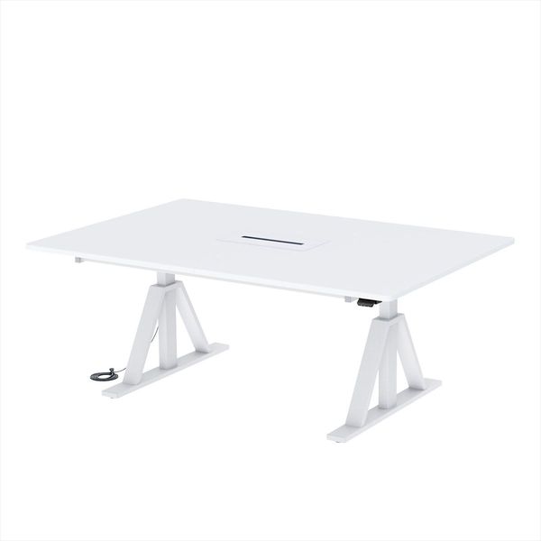サンワサプライ 電動昇降ミーティングデスク ハイ 幅1800×奥行1200×高さ623～1273mm ホワイト ERD-MTGN180120W 1台（直送品）