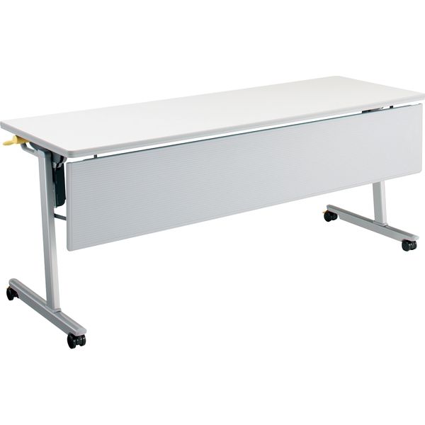 【組立設置込】コクヨ リスマ 会議テーブル フラップテーブル パネル付 幅1800×奥行600×高さ720mm ホワイト 1台（直送品）
