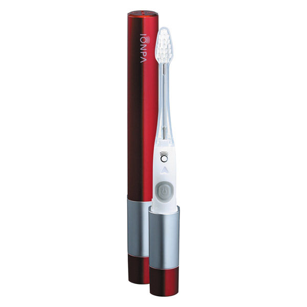 アイオニック 携帯用電動歯ブラシ イオンパ IONPA 赤 替えブラシ2本付 乾電池式 DM-011RD 1台