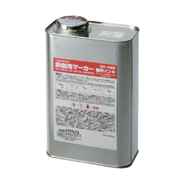 サクラクレパス サクラ 鉄鋼用マーカー補充インキ 青 HPKK1000ML-36BU 1缶 851-3337（直送品）