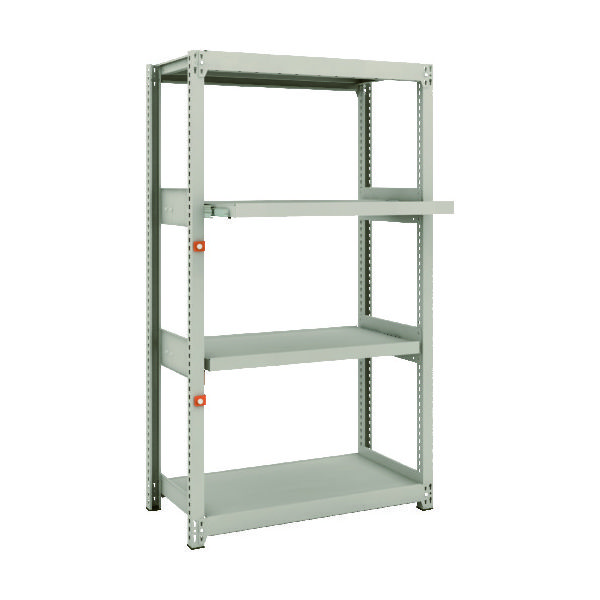 TRUSCO スチールラック M2型軽中量棚 860×450×H1500 4段うちスライド2段 単体 M2-5342M2 1セット(1個)（直送品）