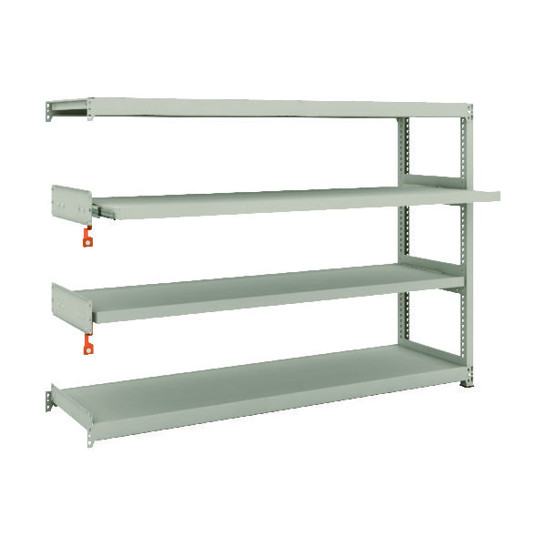 TRUSCO スチールラック M2型軽中量棚 1760X450XH1200 4段うちスライド2段 連結 M2-4642M2B 1台(1個)（直送品）