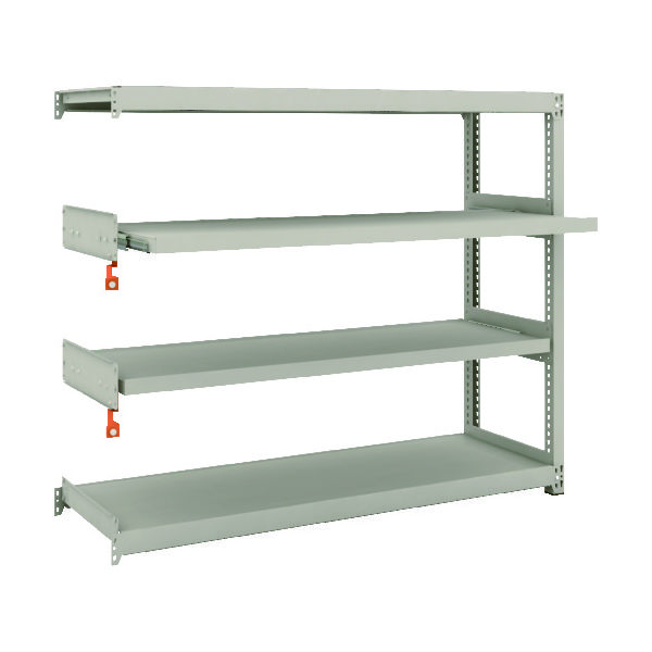 TRUSCO スチールラック M2型軽中量棚 1460X450XH1200 4段うちスライド2段 連結 M2-4542M2B 1台(1個)（直送品）