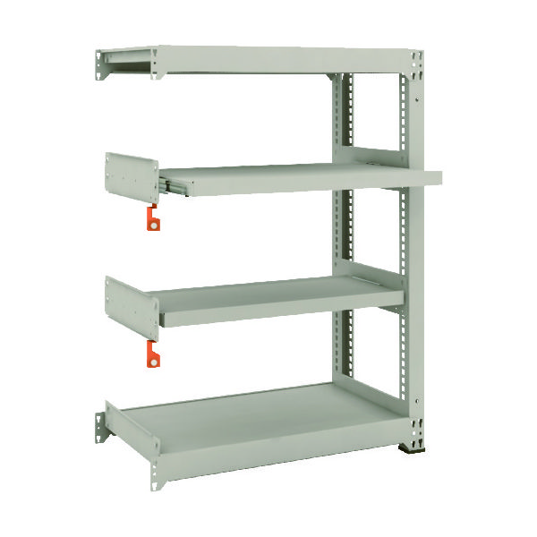 TRUSCO スチールラック M3型中量棚 900X471XH1200 4段うちスライド2段 連結 M3-4352M2B 1台(1個)（直送品）