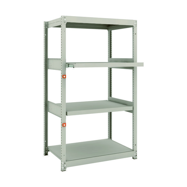 TRUSCO スチールラック M1.5型軽中量棚 860×595×H1500 4段うちスライド2段 単体 M1.5-5362M2（直送品）