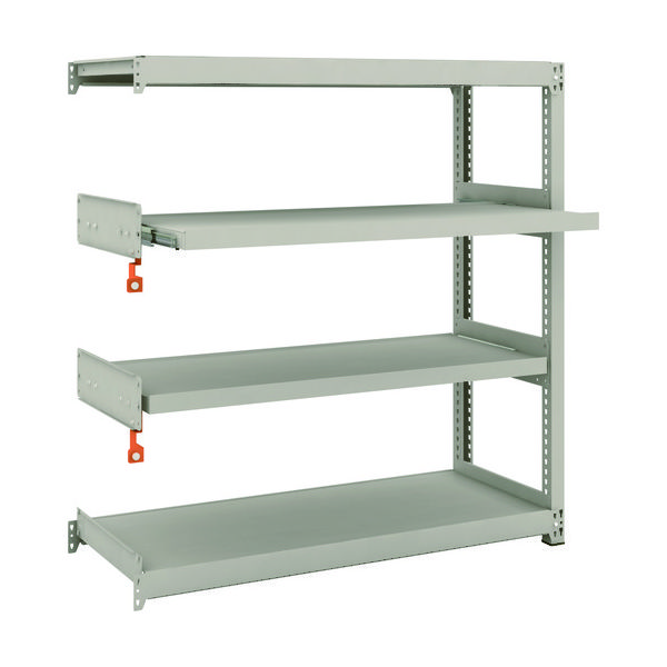 TRUSCO スチールラック M2型軽中量棚 1160X450XH1200 4段うちスライド2段 連結 M2-4442M2B 1台(1個)（直送品）