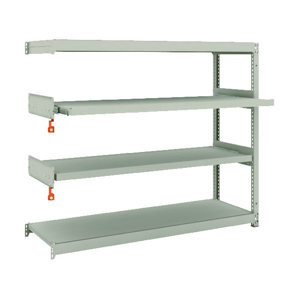 TRUSCO スチールラック M1.5型軽中量棚 1460X445XH1200 4段うちスライド2段 連結 M1.5-4542M2B（直送品）