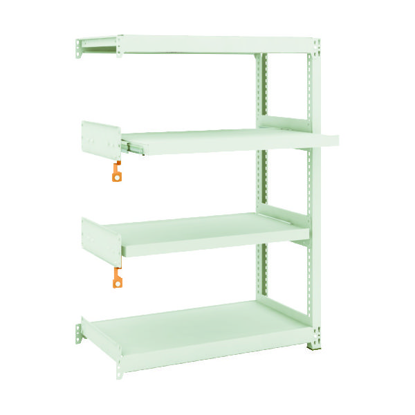 TRUSCO スチールラック M2型軽中量棚 860X450XH1200 4段うちスライド2段 連結 M2-4342M2B 1台（直送品）