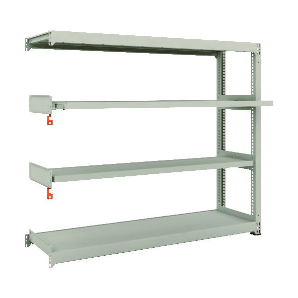 TRUSCO スチールラック M3型中量棚 1800×471×H1500 4段うちスライド2段 連結 M3-5652M2B 1台(1個)（直送品）