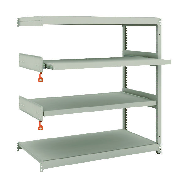 TRUSCO スチールラック M1.5型軽中量棚 1160X595XH1200 4段うちスライド2段 連結 M1.5-4462M2B（直送品）