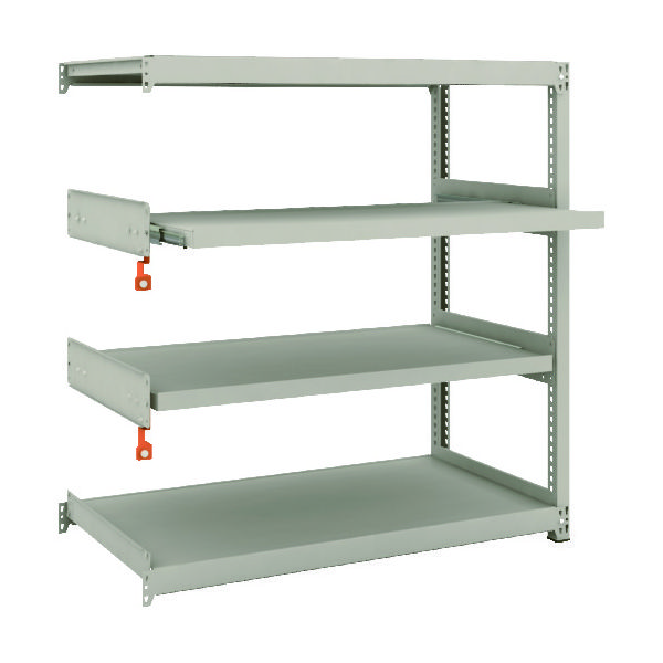 TRUSCO スチールラック M2型軽中量棚 1160X600XH1200 4段うちスライド2段 連結 M2-4462M2B 1台(1個)（直送品）