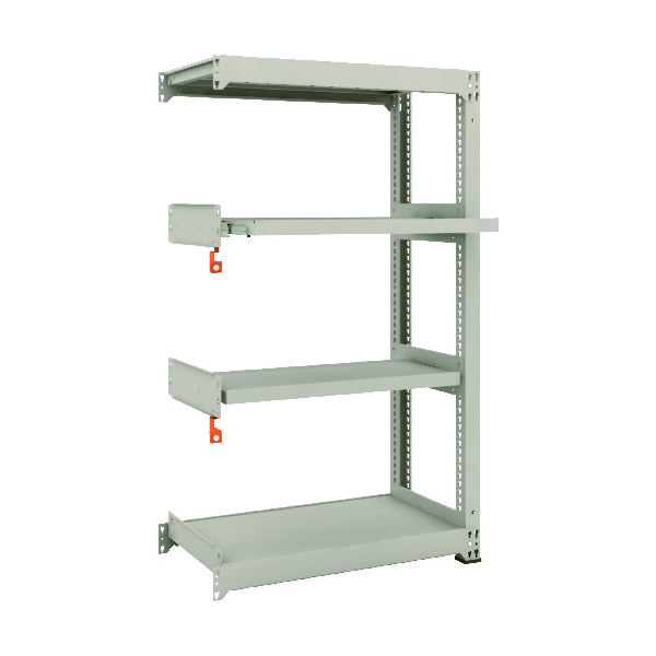 TRUSCO スチールラック M3型中量棚 900×471×H1500 4段うちスライド2段 連結 M3-5352M2B 1台(1個)（直送品）