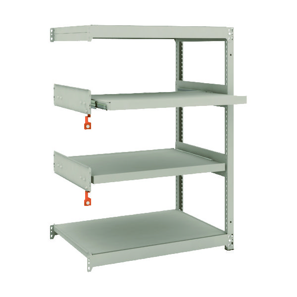 TRUSCO スチールラック M1.5型軽中量棚 860X595XH1200 4段うちスライド2段 連結 M1.5-4362M2B（直送品）