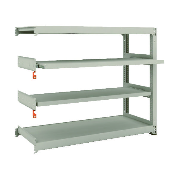 TRUSCO スチールラック M3型中量棚 1500X571XH1200 4段うちスライド2段 連結 M3-4562M2B 1台(1個)（直送品）