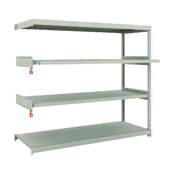 TRUSCO スチールラック M1.5型軽中量棚 1760×595×H1500 4段うちスライド2段 連結 M1.5-5662M2B（直送品）