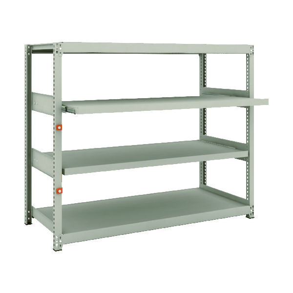 TRUSCO スチールラック M2型軽中量棚 1460X600XH1200 4段うちスライド2段 単体 M2-4562M2 1台(1個)（直送品）