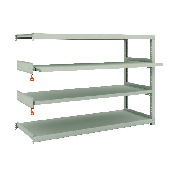 TRUSCO スチールラック M2型軽中量棚 1760X600XH1200 4段うちスライド2段 連結 M2-4662M2B 1台(1個)（直送品）