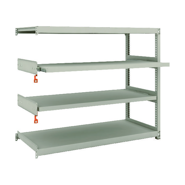 TRUSCO スチールラック M2型軽中量棚 1460X600XH1200 4段うちスライド2段 連結 M2-4562M2B 1台(1個)（直送品）