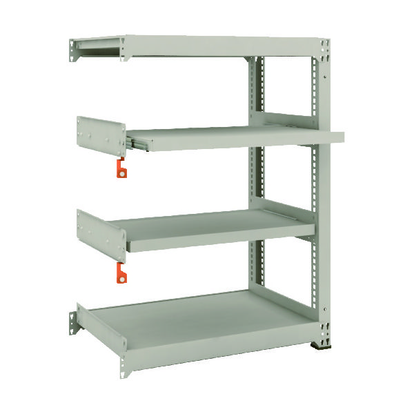 TRUSCO スチールラック M3型中量棚 900X571XH1200 4段うちスライド2段 連結 M3-4362M2B 1台(1個)（直送品）