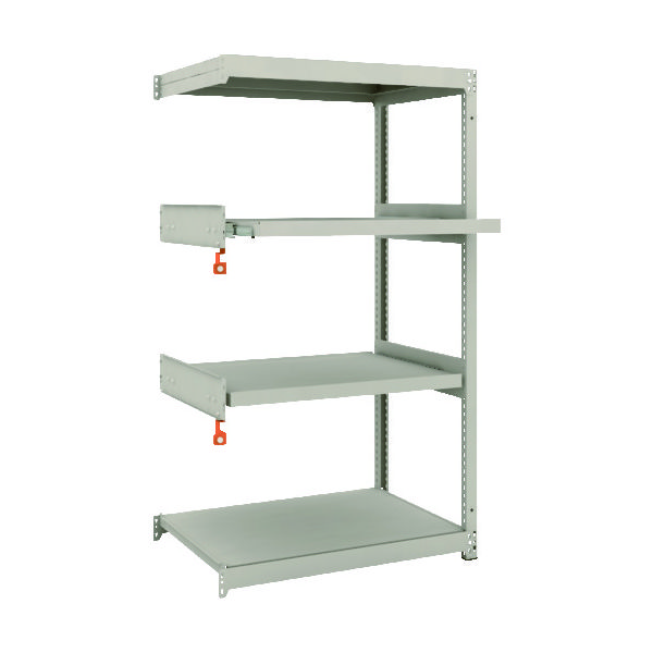 TRUSCO スチールラック M1.5型軽中量棚 860×595×H1500 4段うちスライド2段 連結 M1.5-5362M2B（直送品）