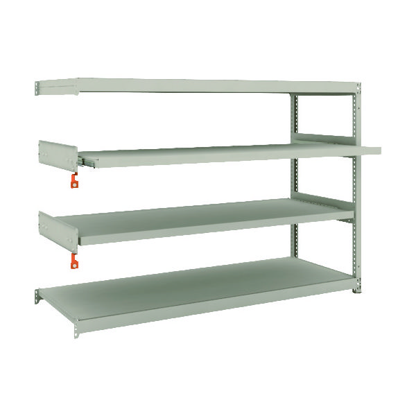 TRUSCO スチールラック M1.5型軽中量棚 1760X595XH1200 4段うちスライド2段 連結 M1.5-4662M2B（直送品）