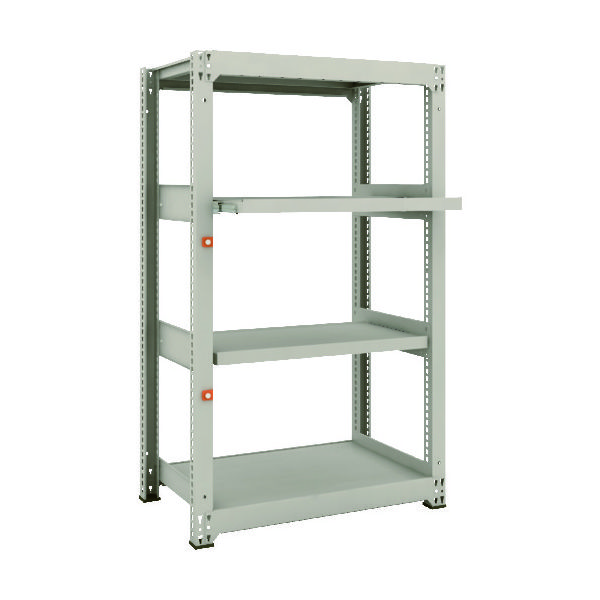 TRUSCO スチールラック M3型中量棚 900×571×H1500 4段うちスライド2段 単体 M3-5362M2 1台(1個)（直送品）