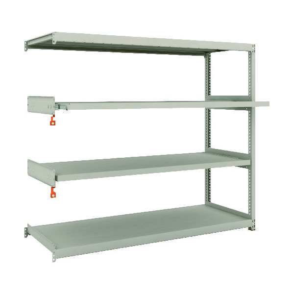 TRUSCO スチールラック M2型軽中量棚 1760×600×H1500 4段うちスライド2段 連結 M2-5662M2B（直送品）