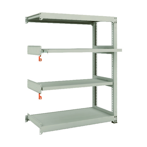 TRUSCO スチールラック M3型中量棚 1200×571×H1500 4段うちスライド2段 連結 M3-5462M2B 1台(1個)（直送品）