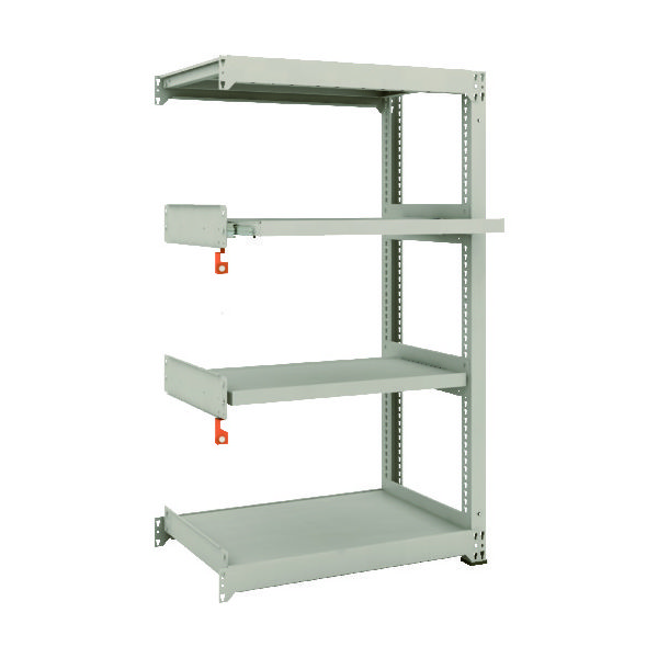 TRUSCO スチールラック M3型中量棚 900×571×H1500 4段うちスライド2段 連結 M3-5362M2B 1台(1個)（直送品）