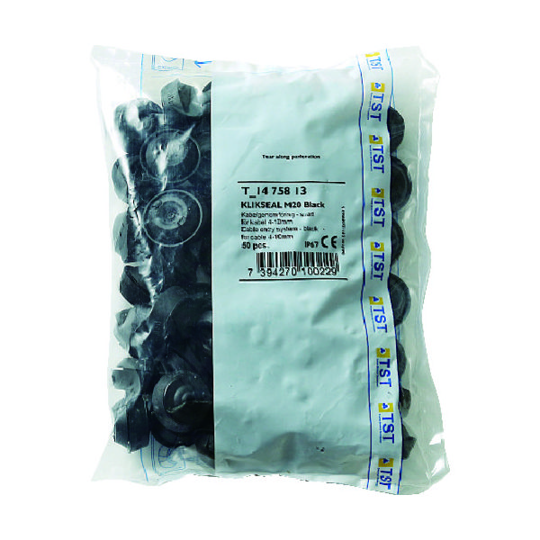 スガツネ工業 SUGATSUNE (210039620) Tー1475813ーP50 防水・防塵グロメット ブラック 1箱(50個)（直送品）