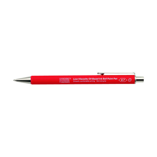 ニトムズ STALOGY 低粘度油性ボールペン 0.7mm レッド S5112 1本 158-4463（直送品）