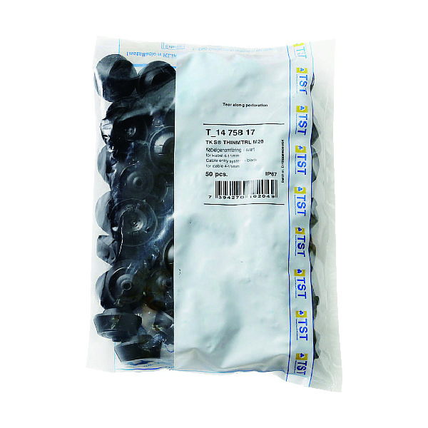 スガツネ工業 SUGATSUNE (210039634) Tー1475817ーP50 防水・防塵グロメット ブラック 1箱(50個)（直送品）