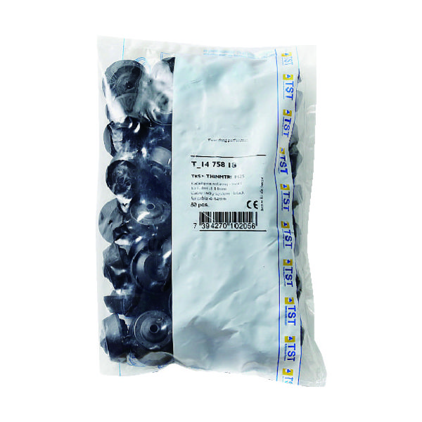 スガツネ工業 SUGATSUNE (210039637) Tー1475818ーP50 防水・防塵グロメット ブラック 1箱(50個)（直送品）